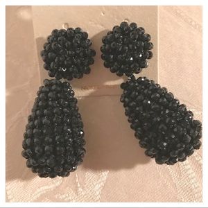 Black Beaded Sparkly Earrings